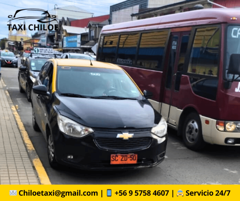 Taxi en Castro, terminal de buses